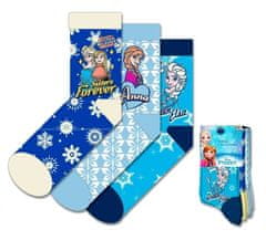 EUROSWAN Dievčenské vysoké ponožky Sisters Frozen 3ks v balení tyrkysová 23–26 Viacfarebná
