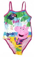 Eplusm Dievčenské jednodielne plavky Peppa Pig Peek a Boo 116–122 / 6–7 rokov Ružová