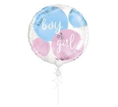 Fóliový balónik Gender reveal - Boy or Girl - Chlapec alebo dievča - 45 cm