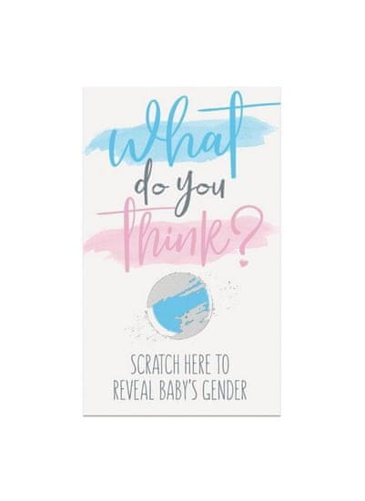 Stieracie kartičky Gender reveal - na odhalenie pohlavia bábätka - chlapec - 10 ks