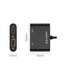Ugreen MD108 adaptér HDMI / VGA - mini DisplayPort 4K Full HD, čierny