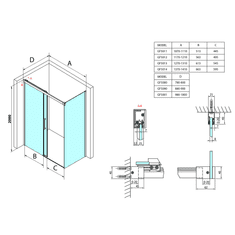Gelco , FONDURA sprchové dvere 1100mm, číre sklo, GF5011
