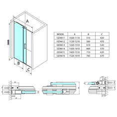 Gelco , DRAGON sprchové dvere 1100mm, číre sklo, GD4611