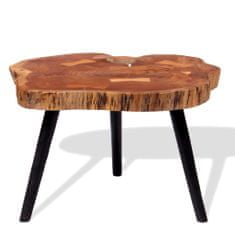 Vidaxl Konferenčný stolík v tvare kmeňa, masívne akáciové drevo (55-60)x40 cm