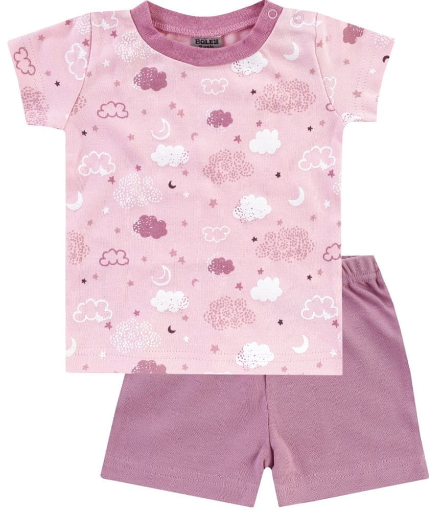 BOLEY dievčenská súprava trička a kraťasov s mráčikom Multipack 6331205 ružová 62