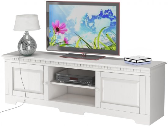 Danish Style Tv stolík Linde, 175 cm, biela