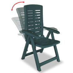 Vidaxl Sklápacie záhradné stoličky 2 ks, plast, zelené