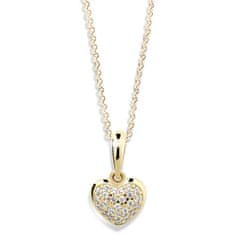 Cutie Jewellery Zlatý prívesok v tvare srdca so zirkónmi Z6295-2383-40-10-X-1