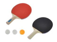 Mikro Trading Gametime sada na stolný tenis drevené pálky 25 cm 2 ks + loptičky 3 ks v blistri