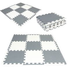 EcoToys Penové puzzle sivo-biele s okrajmi