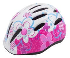 Etape Detska cyklistická prilba Rebel Biela/Ružová - motiv Kvety biela/ružová S/M - rozbalené
