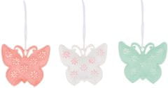 Anděl Přerov Motýľ s kvetinami na zavesenie kovový 4cm 6ks