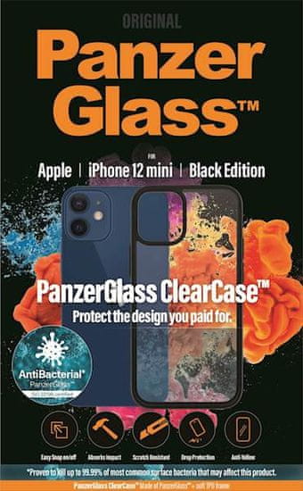 PanzerGlass ClearCase Antibacterial pre Apple iPhone 5,4″ Black Edition 0251