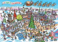 Cobble Hill Puzzle Doodle Town: 12 dní Vianoc 1000 dielikov