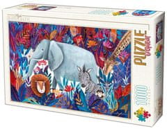 D-Toys Puzzle Slon s priateľmi 1000 dielikov