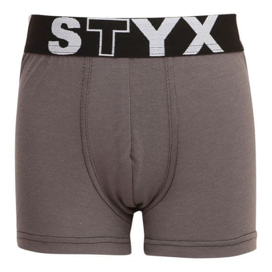 Styx Detské boxerky športová guma tmavo sivé (GJ1063)
