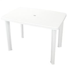 Petromila vidaXL Záhradný stôl, biely 101x68x72 cm, plast