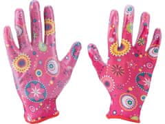 Extol Lady rukavice záhradné nylonové polomáčané v nitrile, veľkosť 7"