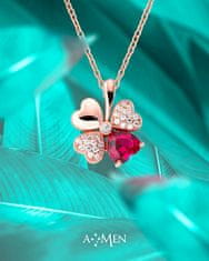 Amen Strieborný náhrdelník pre šťastie Love CLPQUBV (retiazka, prívesok)