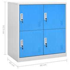 Vidaxl Uzamykacie skrinky 5 ks bledosivé a modré 90x45x92,5 cm oceľové