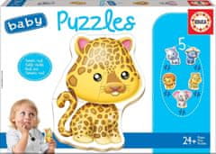 EDUCA Baby puzzle Divoké zvieratká 5v1 (3-5 dielikov)