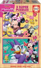 EDUCA Drevené puzzle Minnie a Daisy 2x16 dielikov