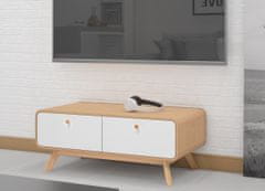 Danish Style Konferenčný stolík Caitlin, 100 cm, prírodná / biela