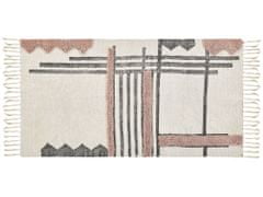 Beliani Bavlnený koberec 80 x 150 cm béžový / čierny MURADIYE