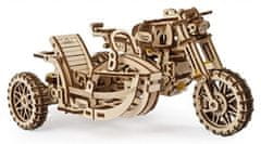 UGEARS 3D puzzle Motorka so sajdkárou 380 dielikov