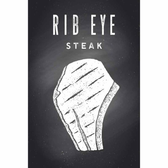 Retro Cedule Ceduľa Steak Rib Eye