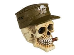 OOTB Dekorácia lebka vo vojenskej čiapke III