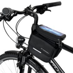 shumee Taška na rám na bicykel taška na bicykel vodotesné puzdro na telefón 1,5l čierne