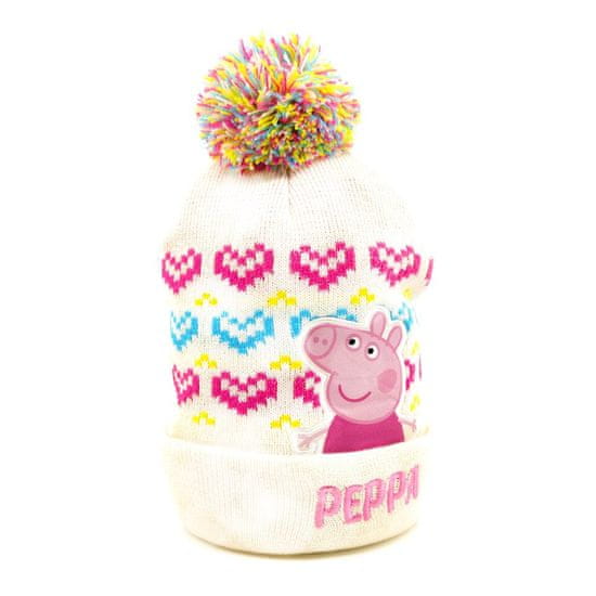 Eplusm Dievčenská čiapka s brmbolcom Rainbow Peppa Pig