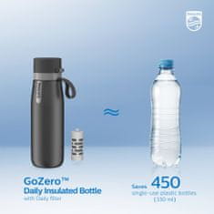 Philips filtračná fľaša GoZero Daily AWP2771GRR, 550ml, thermo, čierna