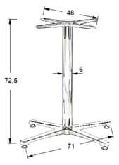 STEMA Podstavec stola - hliník SH-7700/A hliník - 71x71 cm