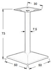 STEMA Podstavec stola - kovový SH-4002-8/B - 50x50 cm