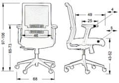 STEMA Otočná stolička s výsuvným sedadlom RIVERTON F/L - rôzne farby - čierno-šedá