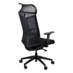 STEMA Otočná ergonomická kancelárska stolička RYDER, nylonová základňa, samovyvažovací synchrónny mechanizmus, nastaviteľné sedadlo, čierna