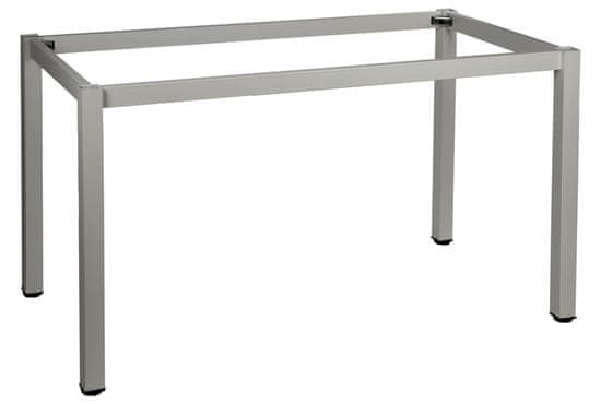 STEMA Kovový rám na stôl alebo písací stôl NY-A057/K, noha 5x5 cm, nastaviteľné plastové nožičky, 156x66x72,5 cm, šedá farba