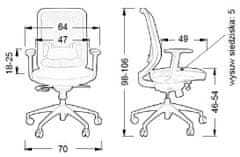 STEMA Otočná stolička s predĺženým sedadlom GN-310/ALU GREY