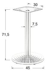STEMA Podstavec stola - nerezová oceľ SH-2013/S - &#8709 45 cm