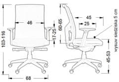 STEMA Otočná stolička s predĺženým sedadlom KB-8922B-S BLACK
