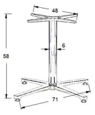 STEMA Podstavec stola - hliník SH-7700/L/A hliník - 71x71 cm