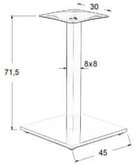 STEMA Podstavec stola - nerezová oceľ SH-2002-1/P/8 leštená - 45x45 cm