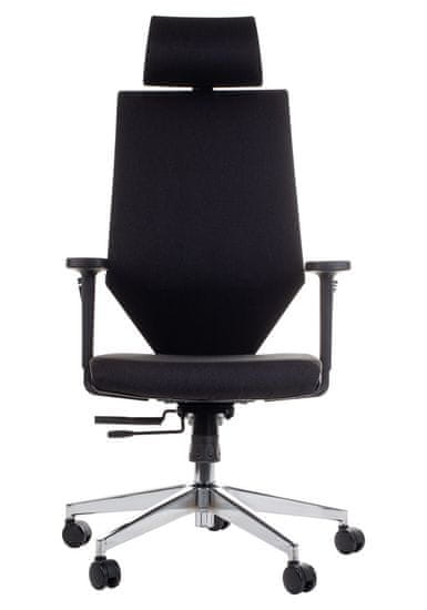 STEMA Otočná ergonomická kancelárska stolička ZN-805-C, hliníková základňa, synchrónny mechanizmus, nastaviteľné sedadlo a operadlo, čierna
