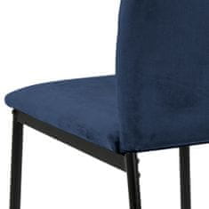 Design Scandinavia Jedálenská stolička Dia (SET 4 ks), tmavo modrá