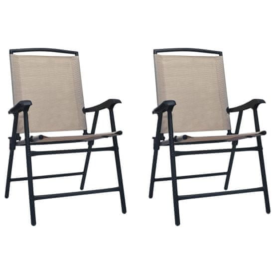 Vidaxl Skladacie záhradné stoličky 2 ks, textilén