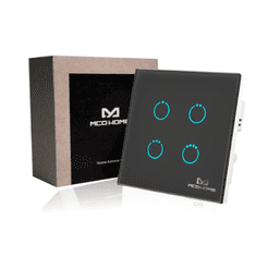 MCO Home Sklenený štvor vypínač čierny MCO home (UK)