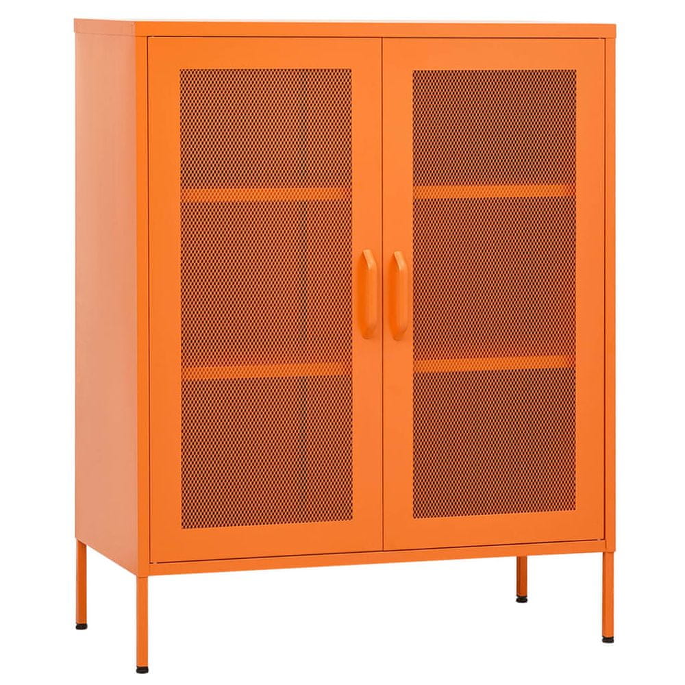 Vidaxl Úložná skrinka oranžová 80x35x101,5 cm oceľ