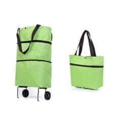 Netscroll Zložiteľná nákupná taška s kolesami, ktorá slúži aj ako móda doplnok, výborná aj na pláž, objem 23L, vodotesná, skladacie kolesá, zosilnené dno, ShoppingBag